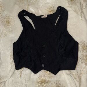 Nana Fashion Black Button Vest